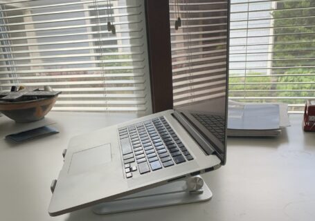 picture of the laptop stand with the computer