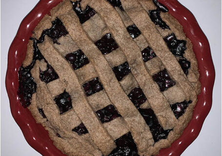 blueberry pie with cinnamon lattice crust