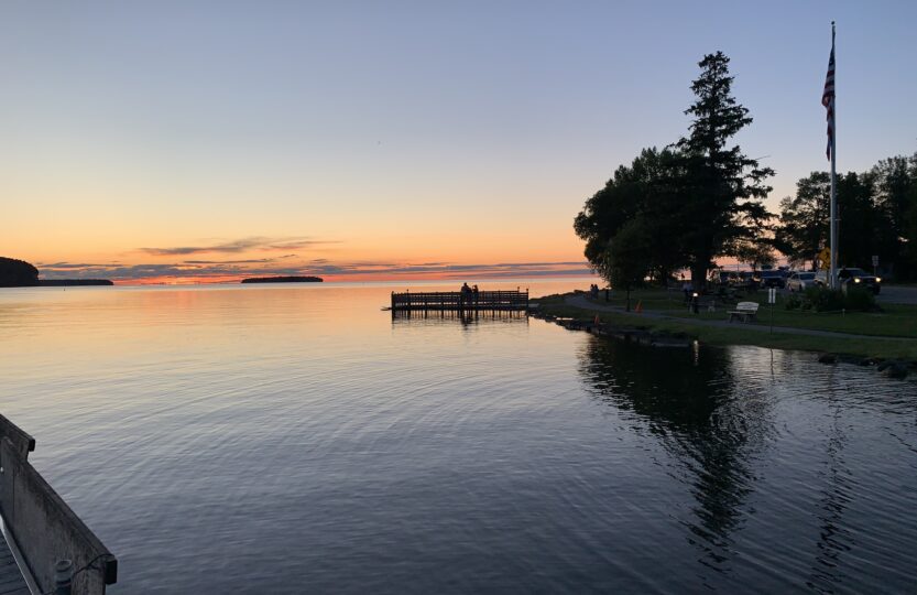 sunset on lake door county wisconsin