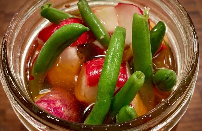 pickled radish and green beans